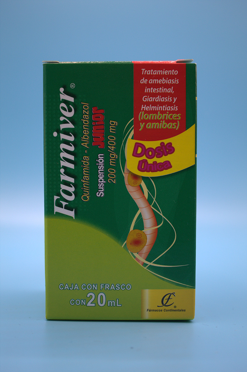 FARMIVER JUNIOR QUINFAMIDA/ALBENDAZOL 200/400MG FRASCO 20 ML | Farma Gen